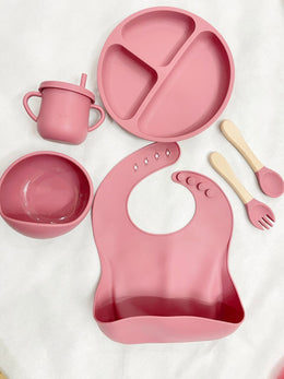 Premium Silicone Baby Feeding Set (6-Piece) – BPA-Free, Suction Base & Ergonomic Design for Self-Feeding (green)