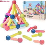 Colorful magnetic stick toy building set for kids to develop creativity, learning skills and imagination through fun construction play