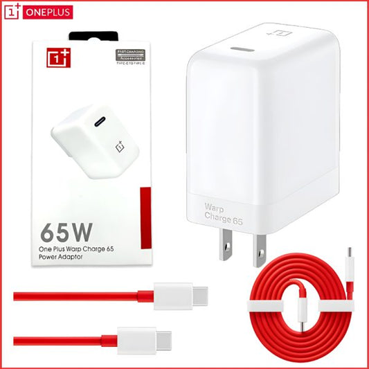 Oneplus 65w Warp Charge Power Adapter With Type-c To Type-c Fast Charging Cable