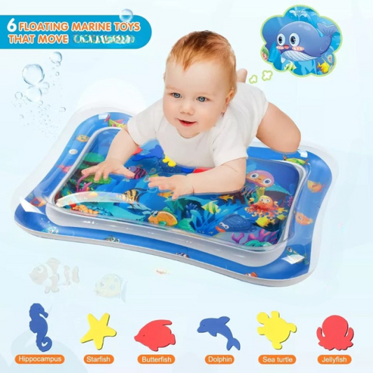 Baby Kids Water Play Mat Inflatable Infant Tummy Time Play mat - Baby Slap Pad 8 CM - For 3 to 24 Months Kids