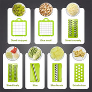 Manual vegetable cutter designed for fast slicing, dicing, and chopping onions, tomatoes, cucumbers, potatoes, and other fresh vegetables with ease.